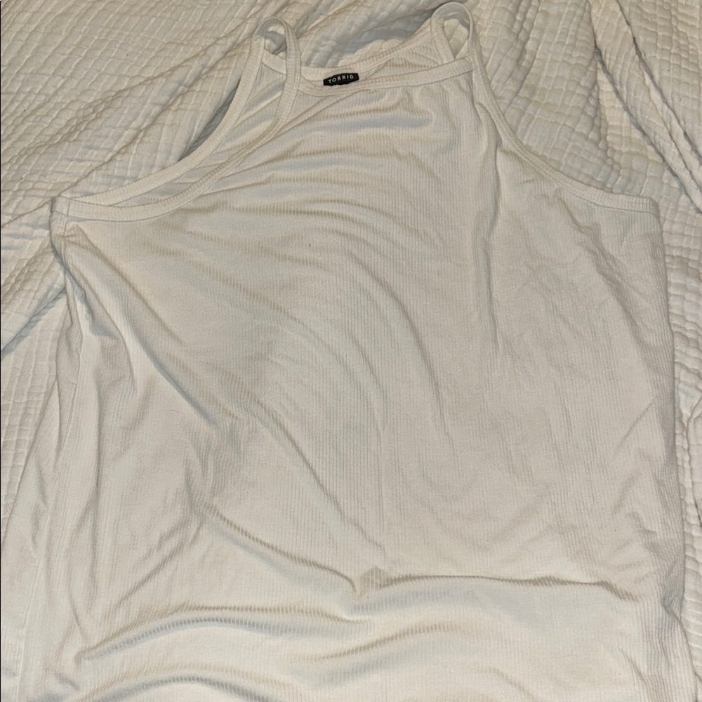 White Ribbed Tank Top